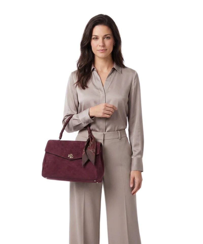 Lauren Ralph Lauren Farrah Medium Bolso de mano dark garnet/urban bltng/garnet multi