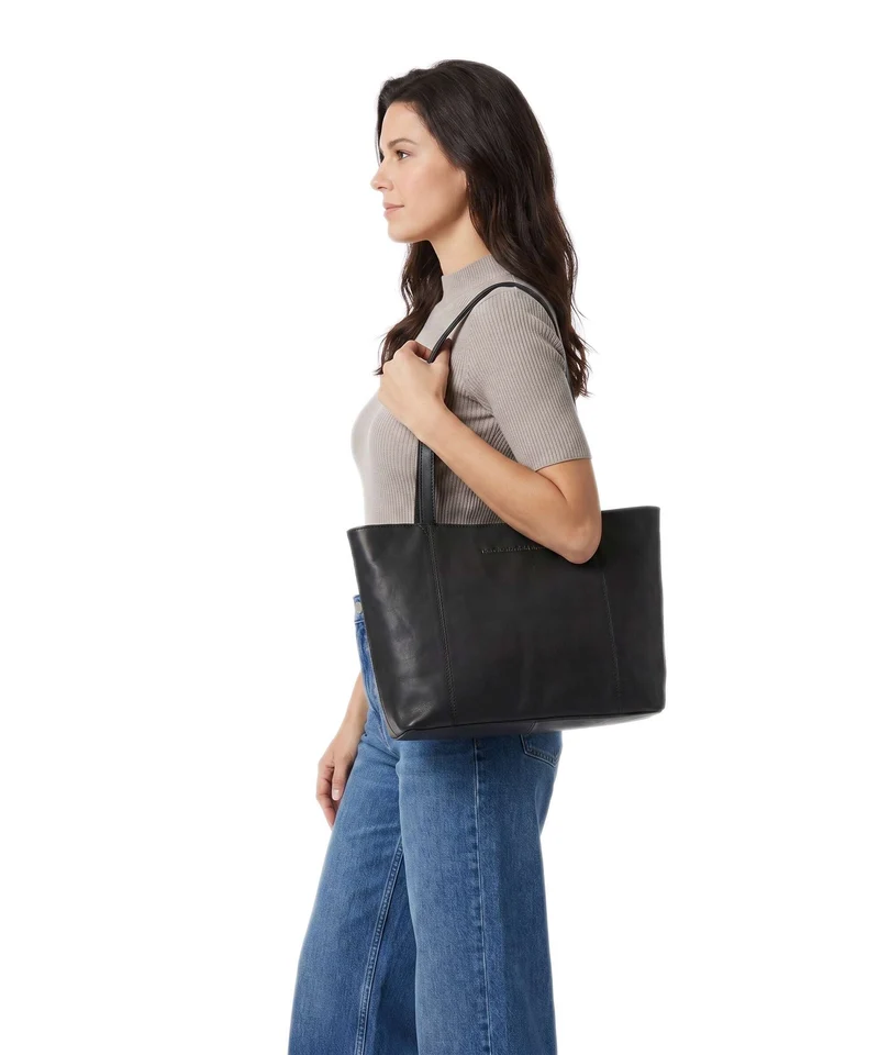 The Chesterfield Brand Wax Pull Up Cow Anira Bolsa shopping black