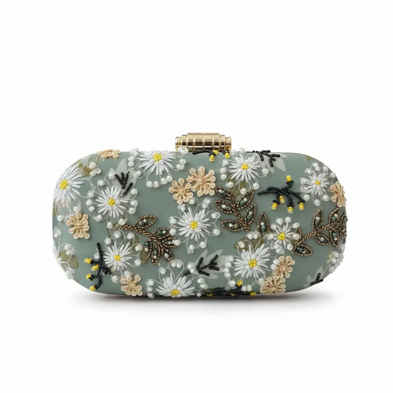 Bolso Ovalado Lennox Margaritas Verde, Amarillo y Blanco