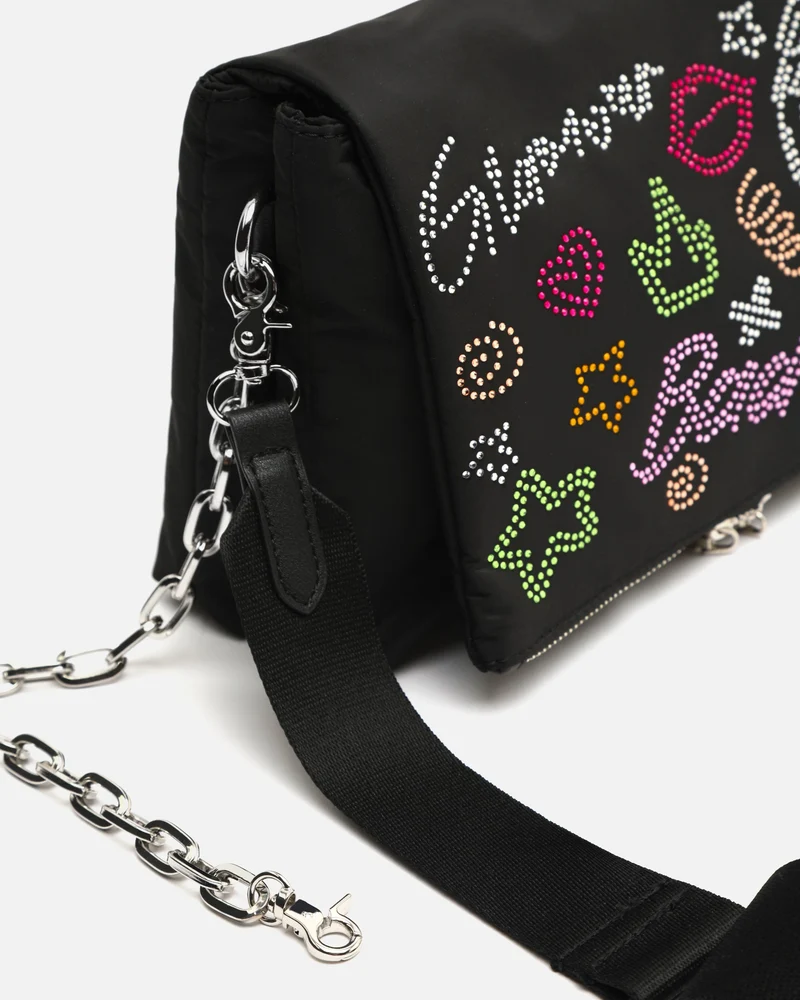 Tigri bolso de hombro con asa bandolera extraíble y detalles brillantes ED.