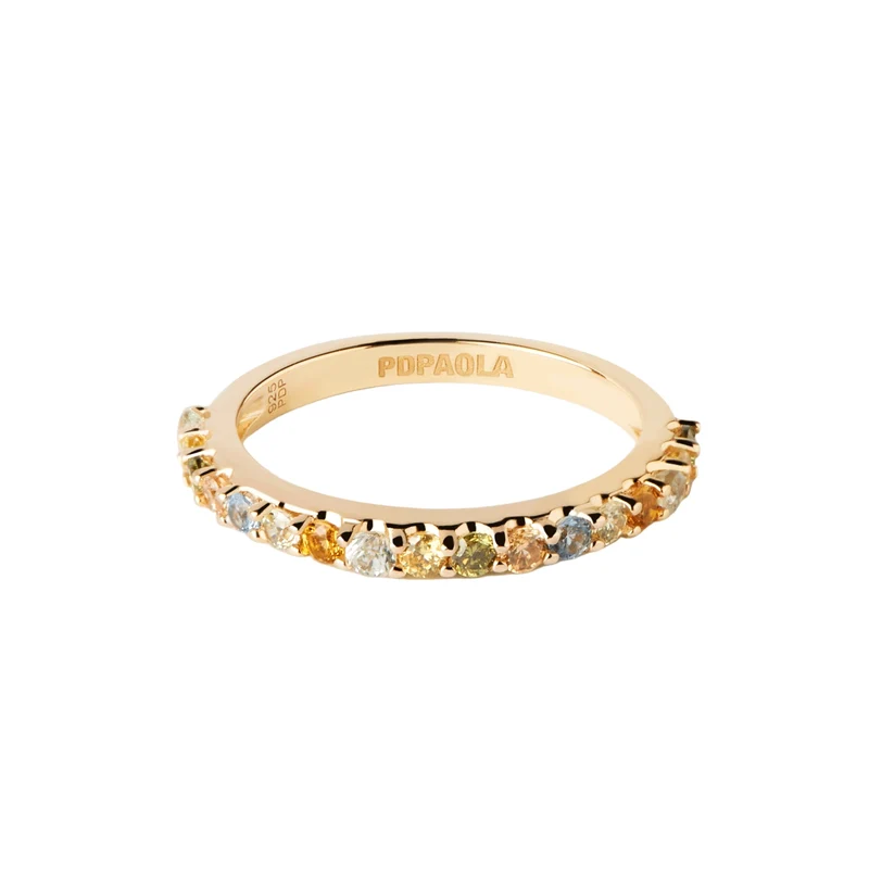 P D Paola Color 925 Sterling Silver Ring with Gold Plating AN01-C07-10
