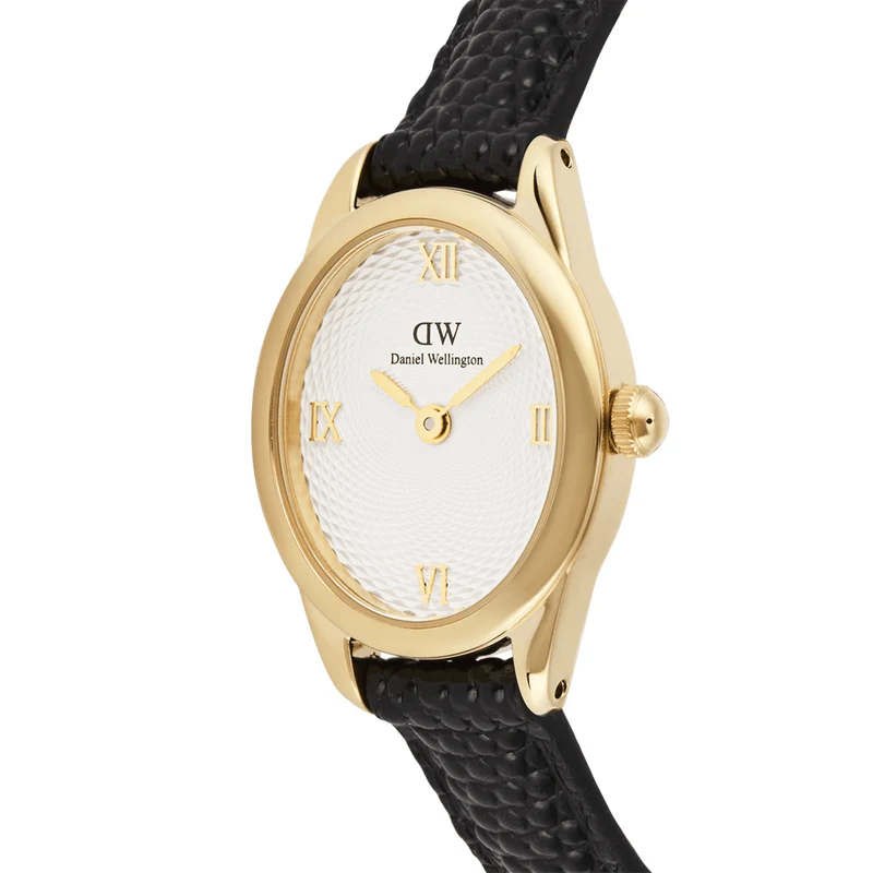 Daniel Wellington Ophelia Mini Black Lizard Goudkleurig Dameshorloge DW00100890