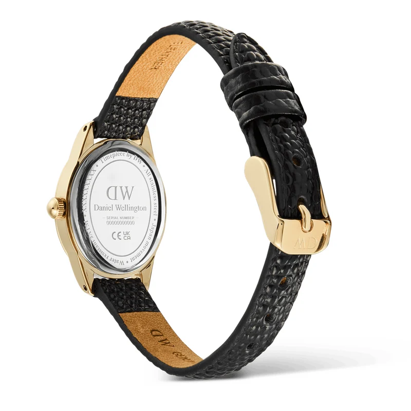 Daniel Wellington Ophelia Mini Black Lizard Unitone Goudkleurig Horloge DW00100897