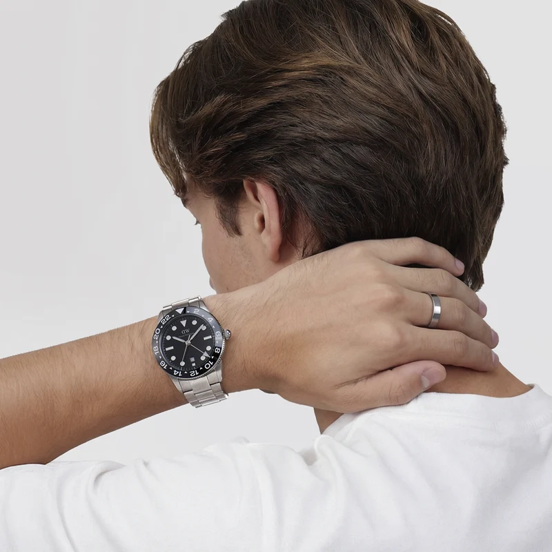 Daniel Wellington Iconic Link Zwarte Keramische Bezel Herenhorloge DW00100919