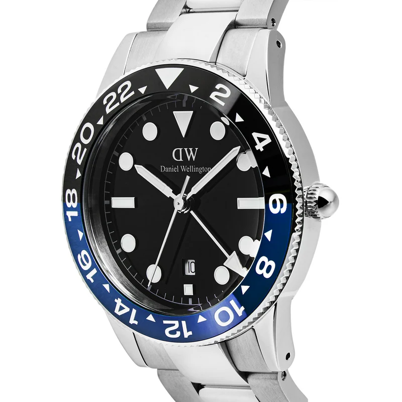 Daniel Wellington Iconic Link Zwart Blauwe Keramische Bezel Herenhorloge DW00100921