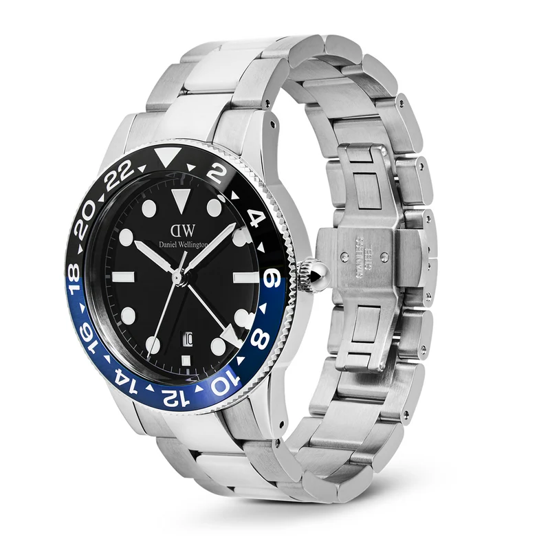 Daniel Wellington Iconic Link Zwart Blauwe Keramische Bezel Herenhorloge DW00100921