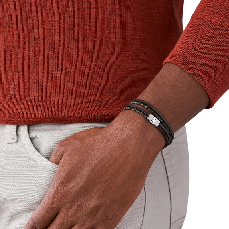 Fossil Brown Vintage Bracelet JF02934040 (Length: 17.50 - 19.00 cm)