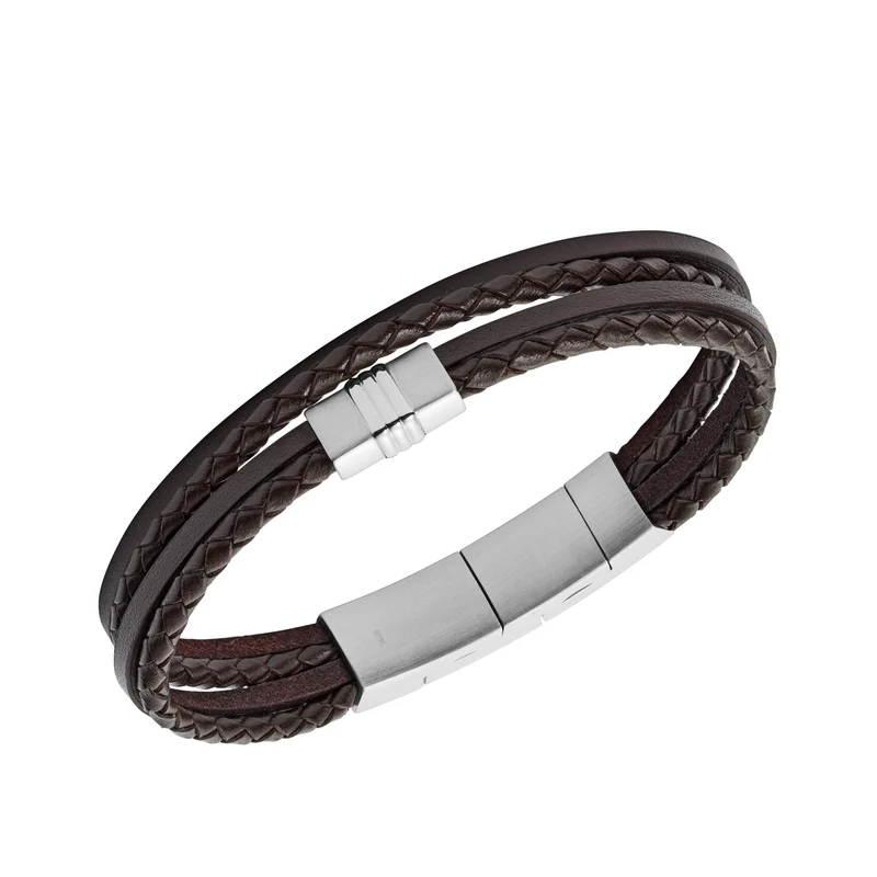 Fossil Brown Vintage Bracelet JF02934040 (Length: 17.50 - 19.00 cm)