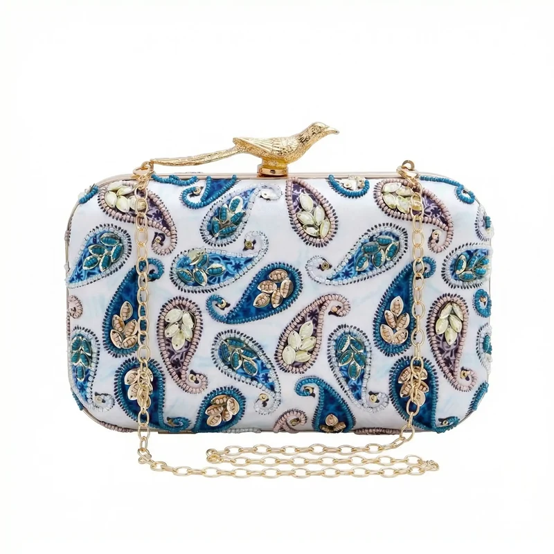 Bolso Pájaro Paisley Azules
