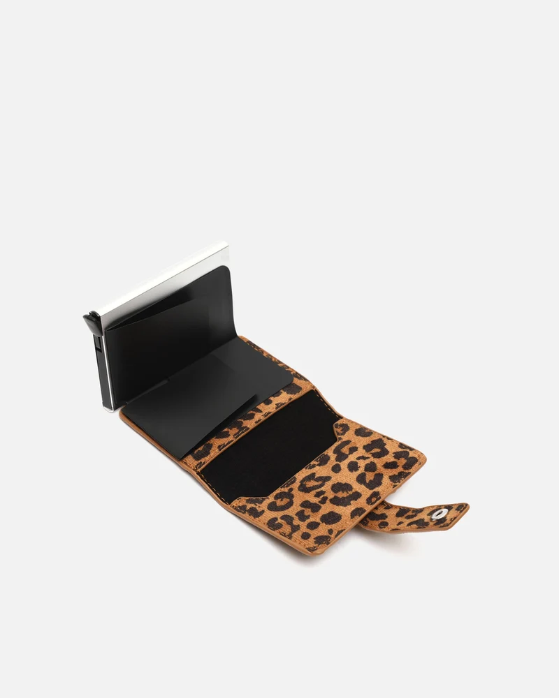 Medi monedero pequeño animal print con compartimento para billetes y tarjetas ED.