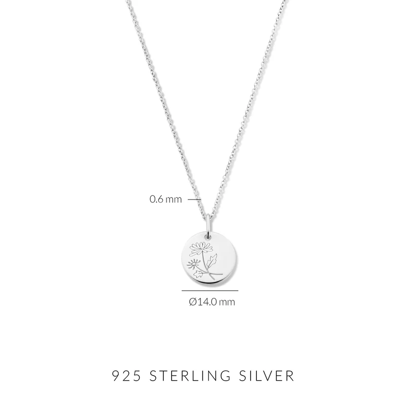 Violet Hamden Venus 925 Sterling Zilveren Ketting met geboortebloem VH340026-SEP