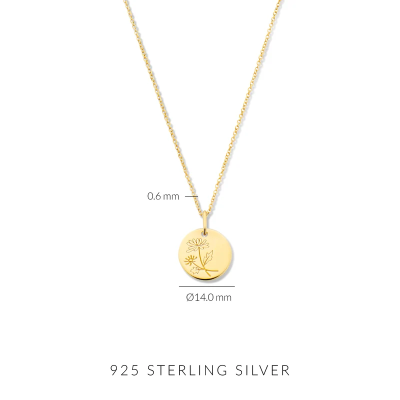 Violet Hamden Venus 925 Sterling Zilveren Gold Plated Ketting met Geboortebloem VH340025-OCT