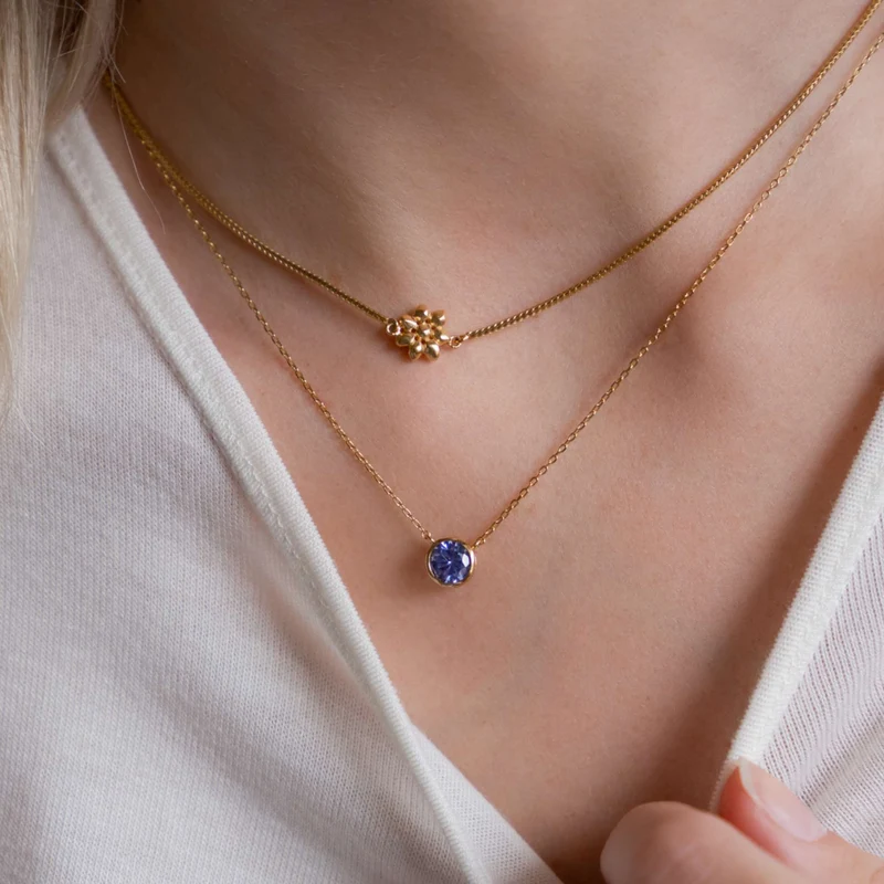 Violet Hamden Venus 925 Sterling Zilveren Gold Plated Ketting met Geboortesteen VH340010-NOV