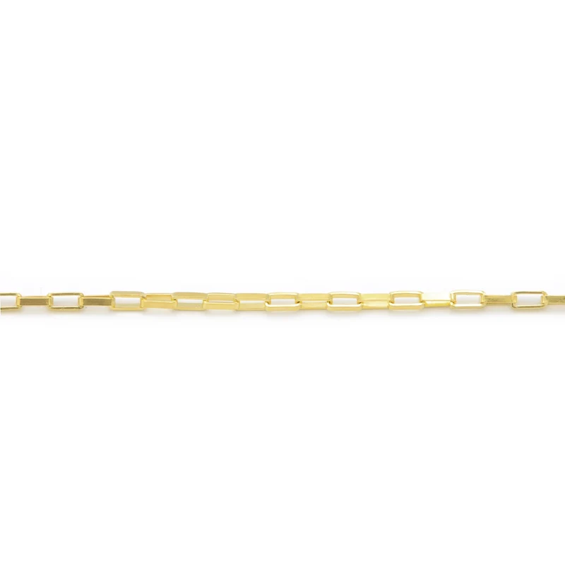 Karma 925 Sterling Silver Gold-coloured Square Chain Bracelet 94120 (Length: 16.50 - 19.00 cm)