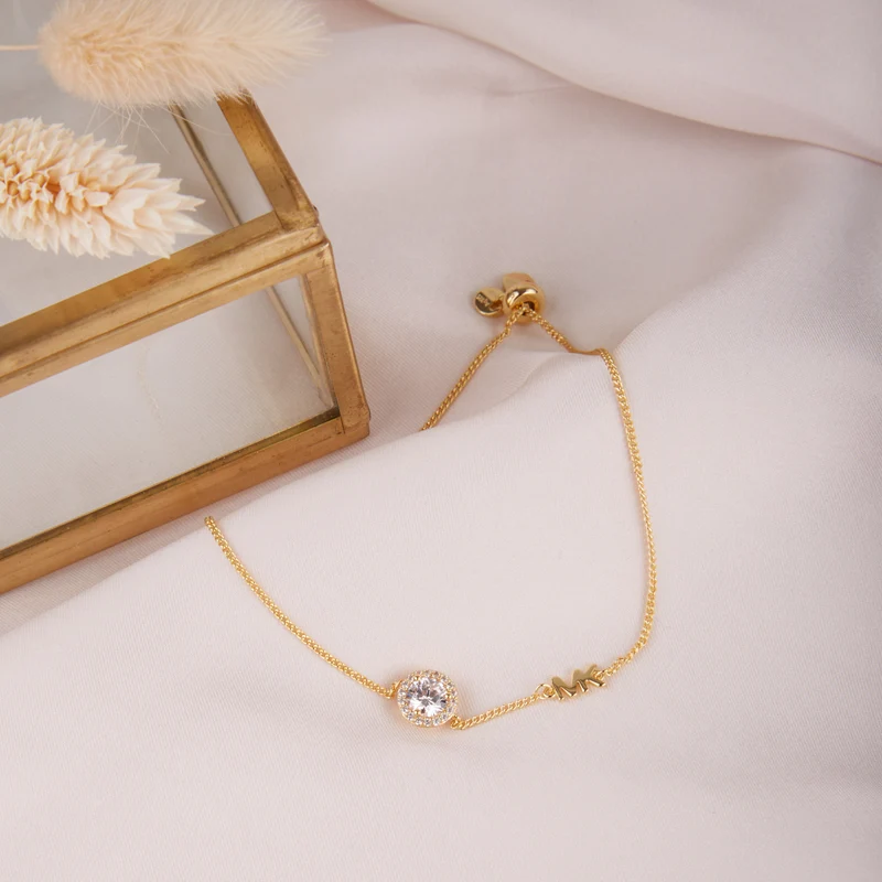 Michael Kors Premium 925 Sterling Silver Gold-coloured Bracelet MKC1206AN710 (Length: 22.00 cm)