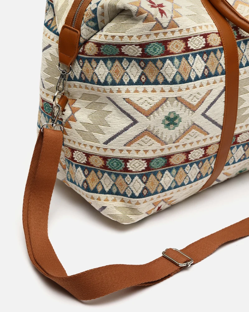 Tiani bolsa fin de semana con estampado jacquard y bandolera extraíble