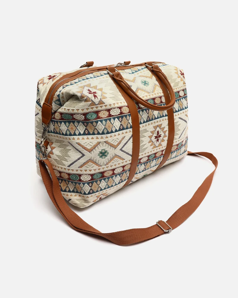 Tiani bolsa fin de semana con estampado jacquard y bandolera extraíble
