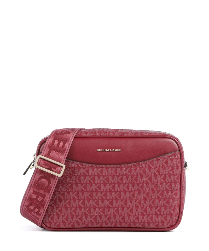 Michael Kors Bev Large Bandolera deep red