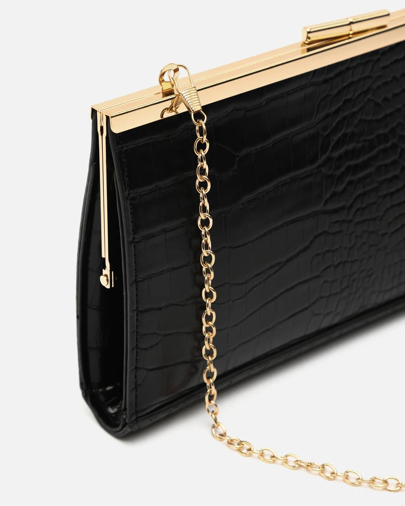 Imelda bolso de fiesta pequeño con correa y estampado animal print ED.