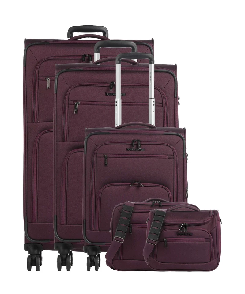 Travelite Cubis Juego de maletas (4 ruedas) berry