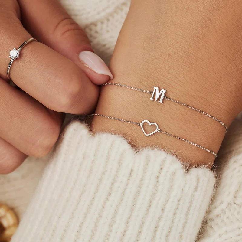 Isabel Bernard Saint Germain Rachel 14 Karaat Witgouden Initial Armband IB320041-Z