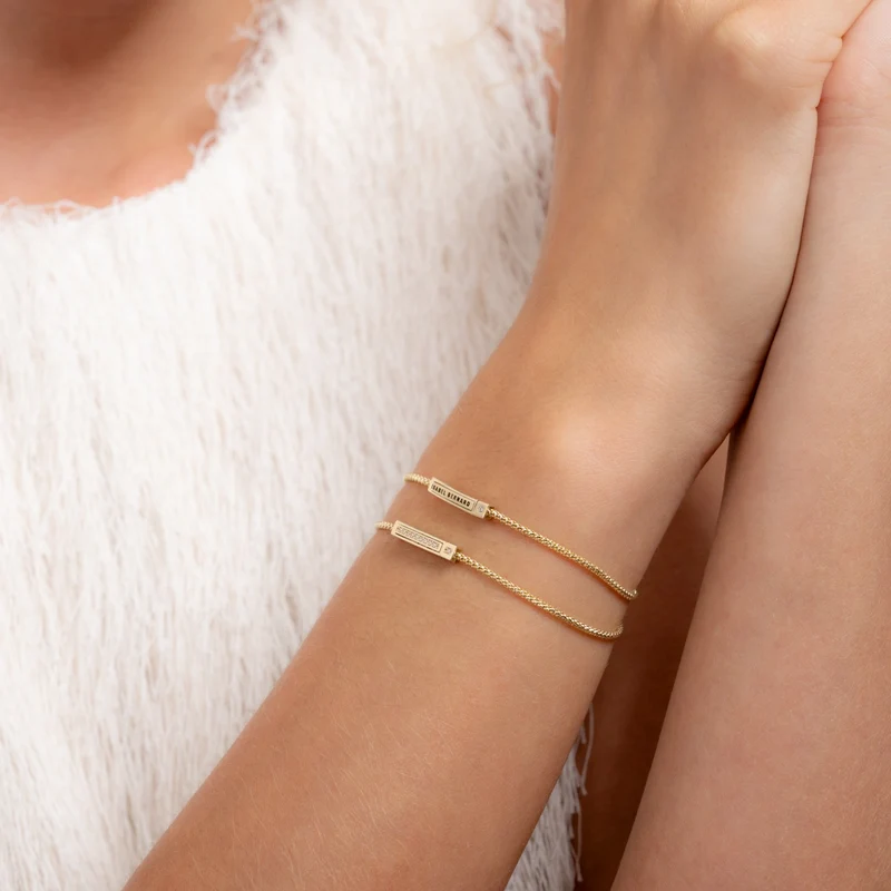 Isabel Bernard Le Marais Liaison 14 karaat gouden armband met zirkonia steentjes IB320154
