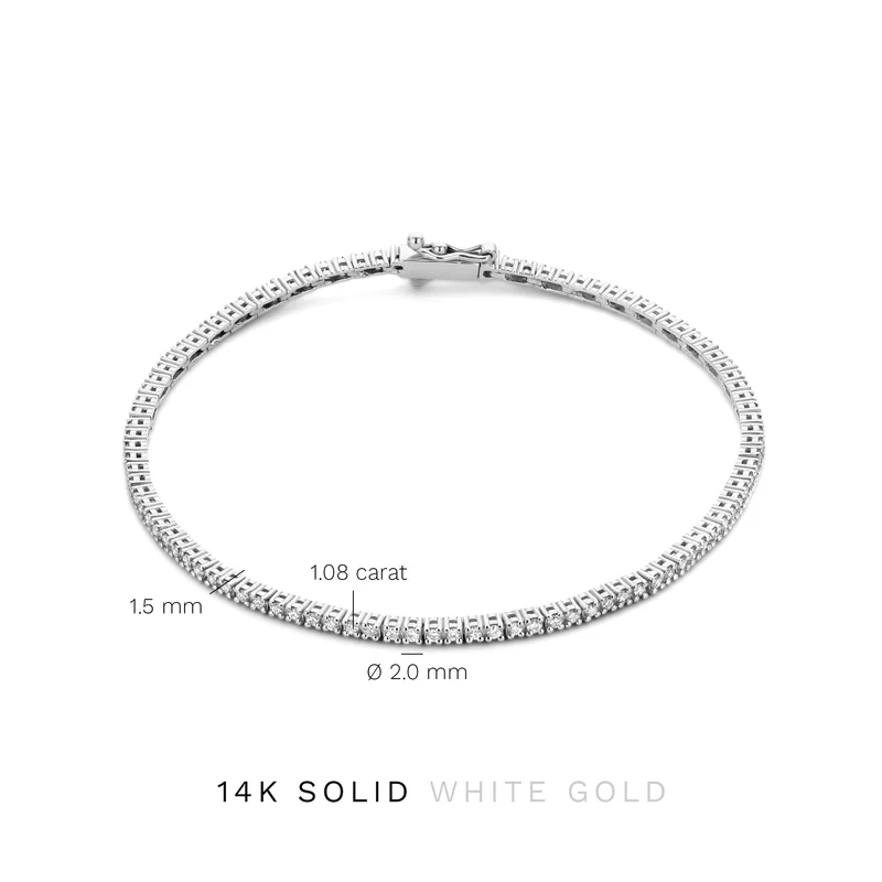 Isabel Bernard De la Paix Madeline 14 Karaat Witgouden Tennis Armband | Diamant 1.08 ct | IBD320006