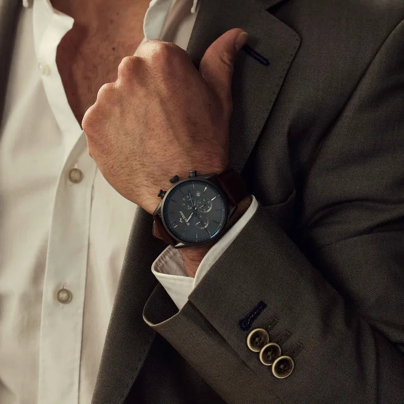Mats Meier Grand Cornier Chrono Gunmetal/DonkerBruine Horloge MM00104