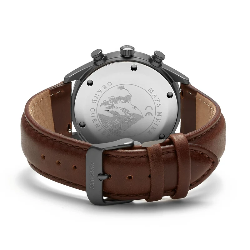 Mats Meier Grand Cornier Chrono Gunmetal/DonkerBruine Horloge MM00104
