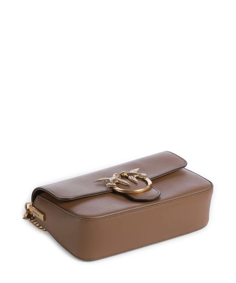 Pinko Love One Mini Slouchy Bandolera marrone cognac/antique gold