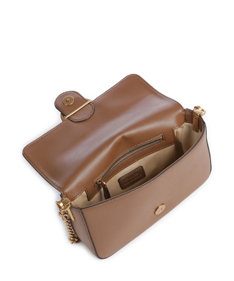 Pinko Love One Mini Slouchy Bandolera marrone cognac/antique gold