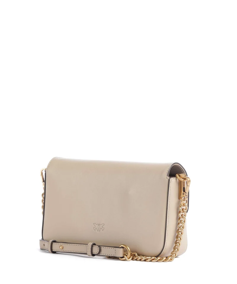 Pinko Love One Mini Slouchy Bandolera beige/grigio fumo/antique gold