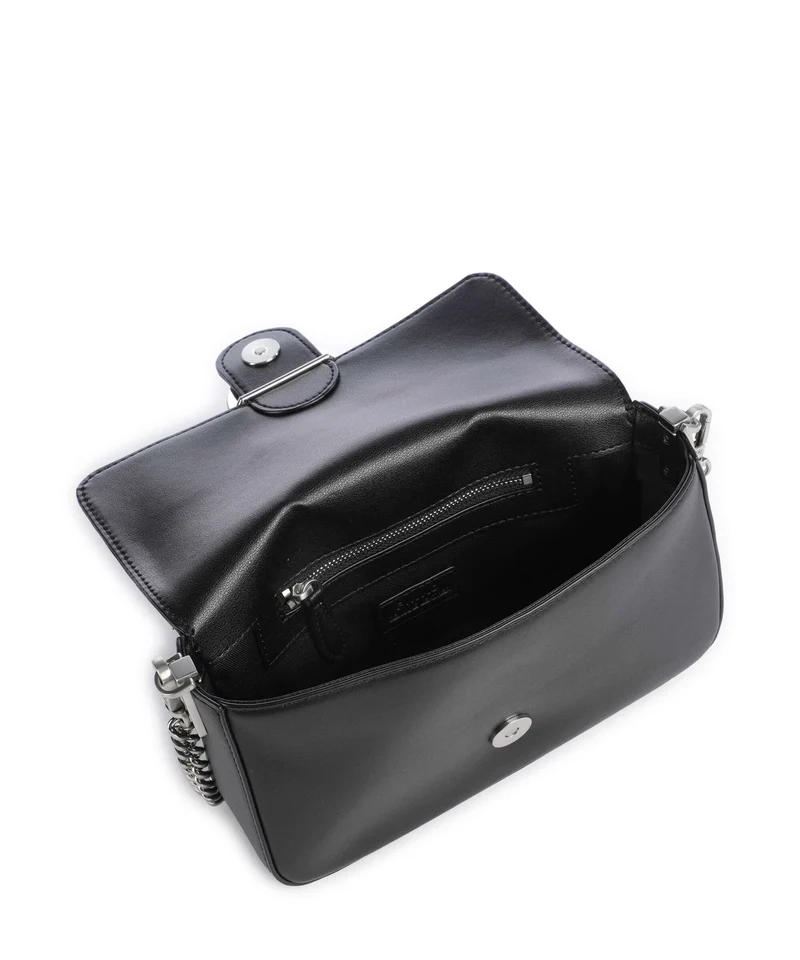 Pinko Love One Mini Slouchy Bandolera nero limousine/matt silver