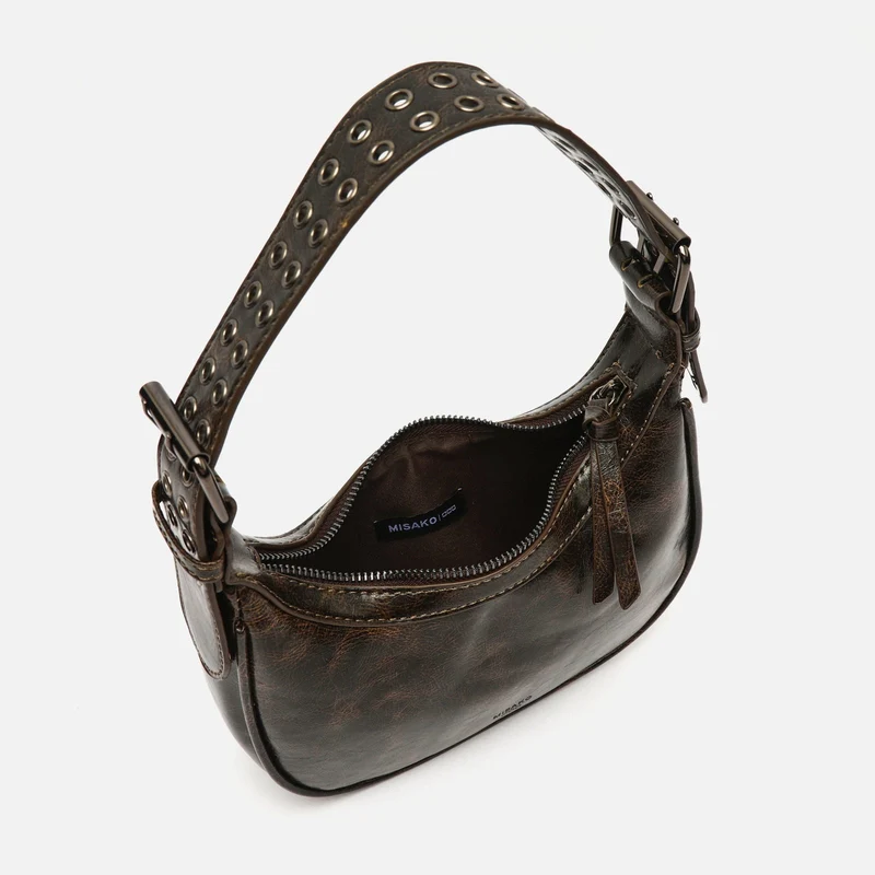 Iloas bolso de hombro con asa regulable y detalles metálicos ED.