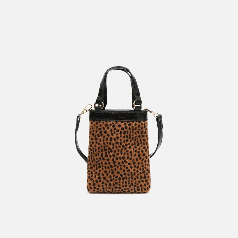 Samira bolso de mano pequeño animal print con asa bandolera extraíble ED.