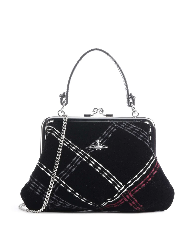 Vivienne Westwood Granny Frame Velvet Check Bolso de mano black/multicolor