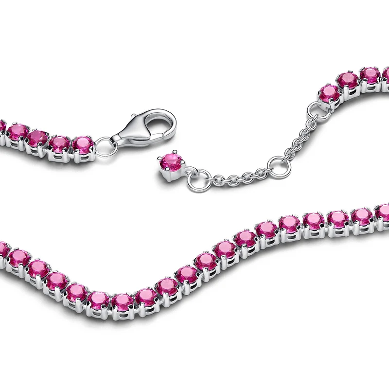 Pandora Timeless 925 Sterling Zilveren Sprankelende Roze Tennisarmband 591469C04-18