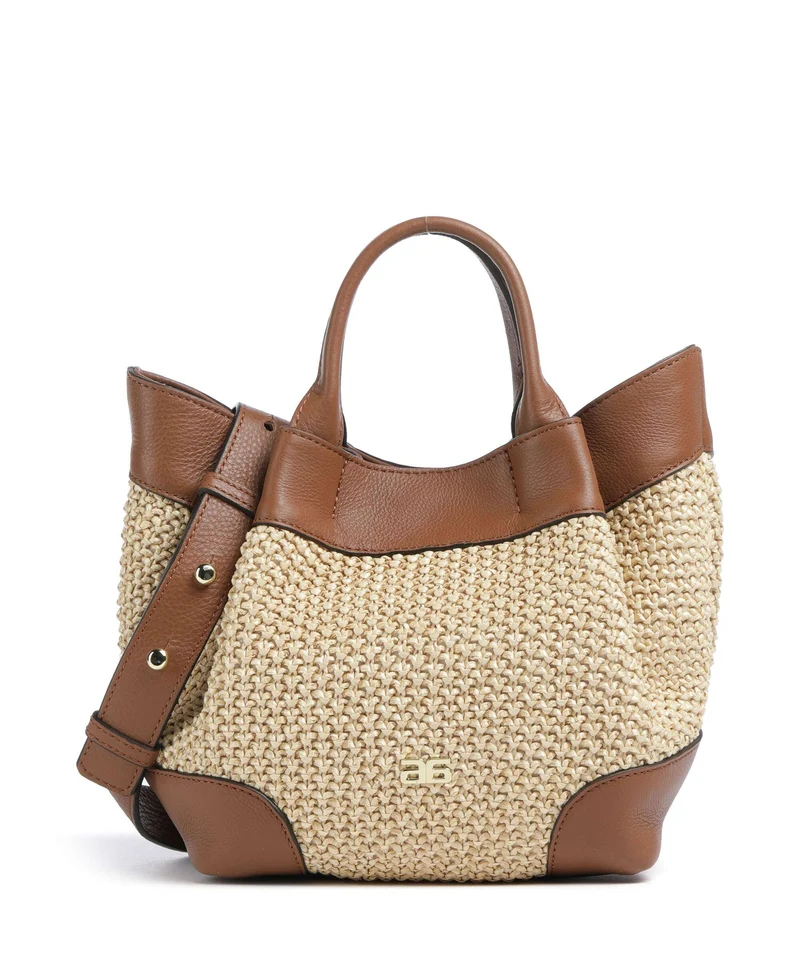 Abro Maglia Raffia Essential Small Bolso de mano natural/nut