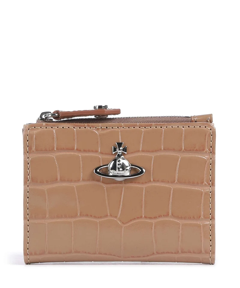 Vivienne Westwood Embossed Croc Slim Monedero dusty pink