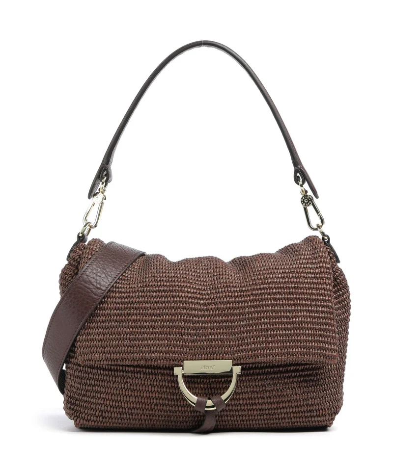 Abro Raffia Classica Temi Medium Bolso de hombro wood