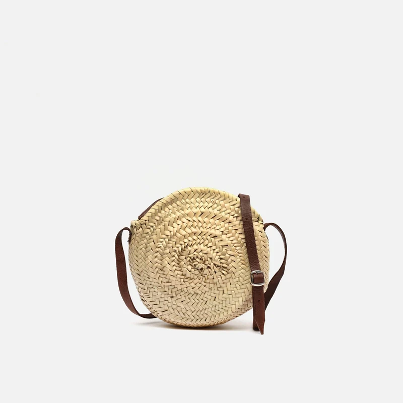 Palma bolso bandolera rendondo de rafia ED.