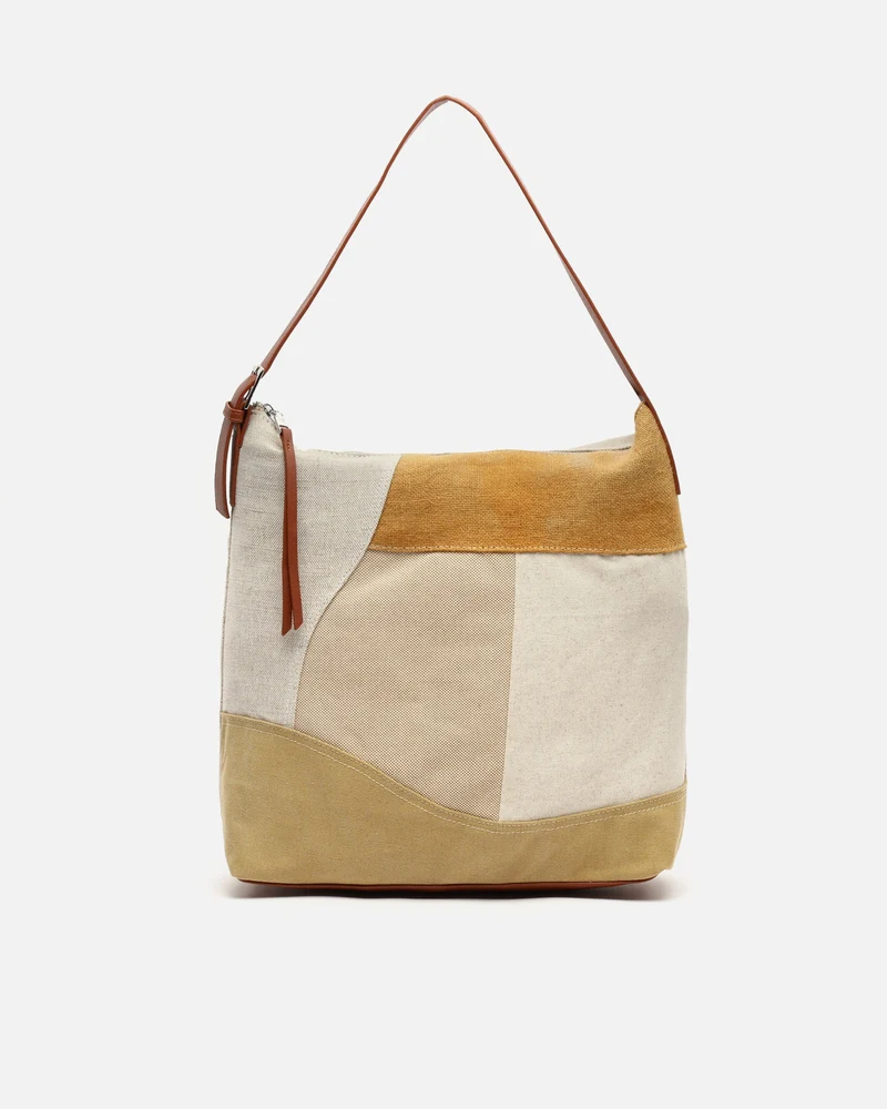 Narcisa bolso hobo con estampado patchwork efecto desgastado ED.