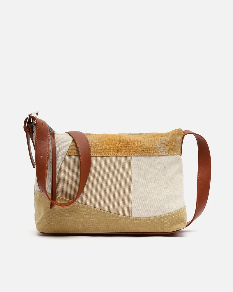 Narci bolso bandolera con estampado patchwork efecto desgastado ED.