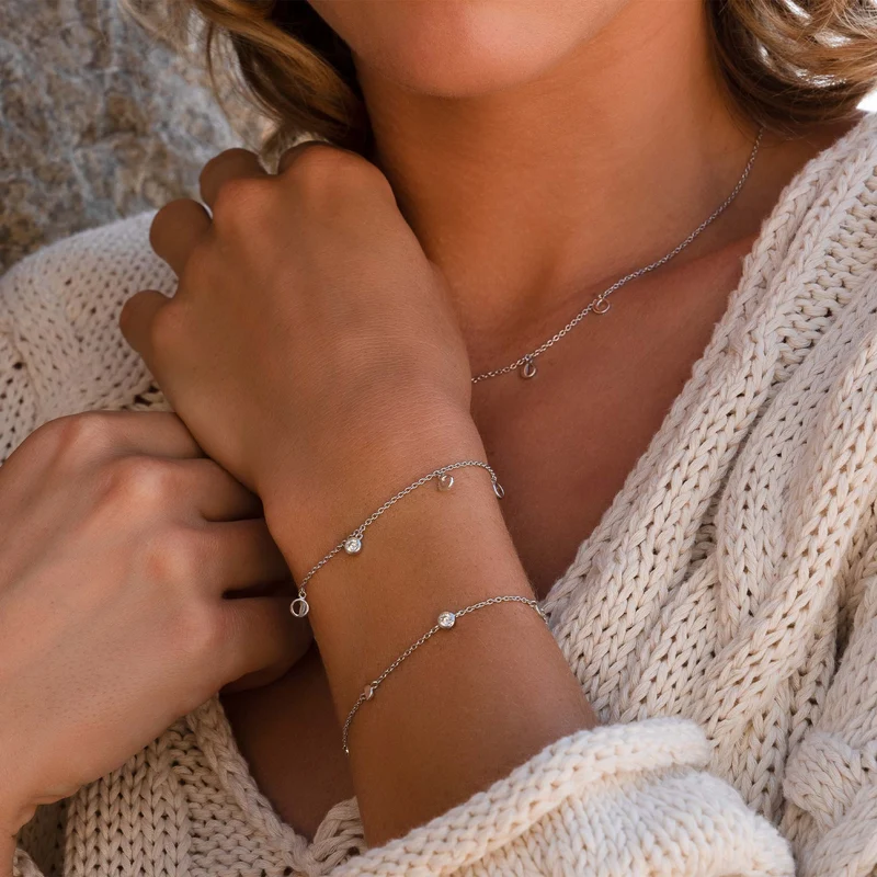 Violet Hamden Luna 925 Sterling Zilveren Armband met Manen en Witte Zirkonia Steentje VH320032