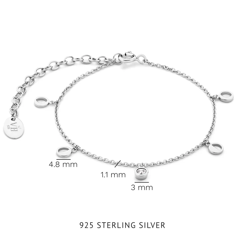 Violet Hamden Luna 925 Sterling Zilveren Armband met Manen en Witte Zirkonia Steentje VH320032