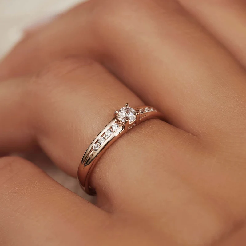 Isabel Bernard La Concorde Estee 14 Karaat Rosé Gouden Ring IB330075-50 (Maat: 50)