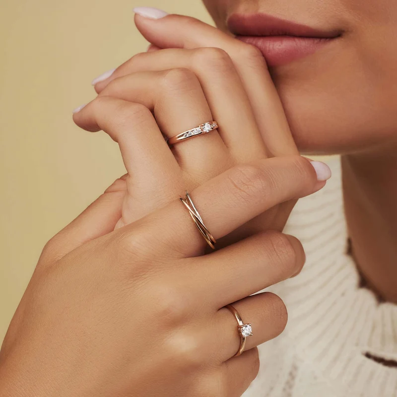 Isabel Bernard La Concorde Estee 14 Karaat Rosé Gouden Ring IB330075-50 (Maat: 50)