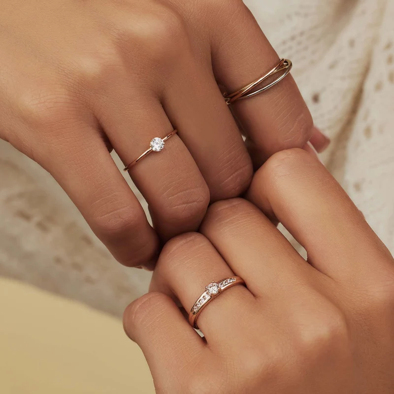 Isabel Bernard La Concorde Estee 14 Karaat Rosé Gouden Ring IB330075-50 (Maat: 50)