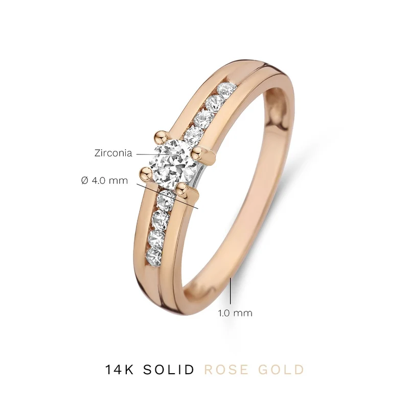 Isabel Bernard La Concorde Estee 14 Karaat Rosé Gouden Ring IB330075-50 (Maat: 50)