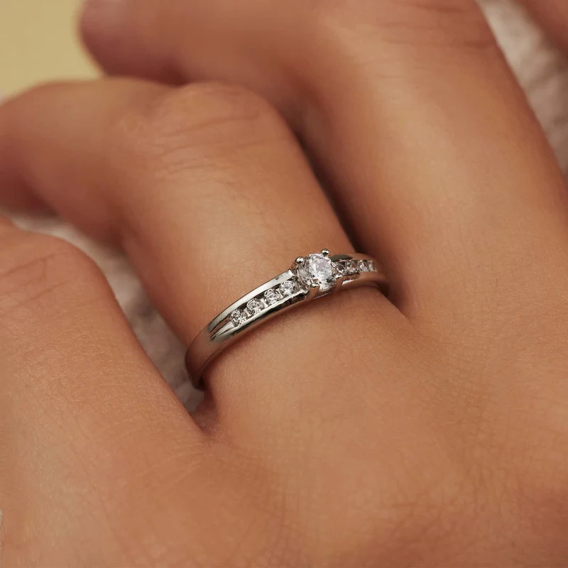 Isabel Bernard Saint Germain Estee 14 Karaat Witgouden Ring IB330073-50 (Maat: 50)